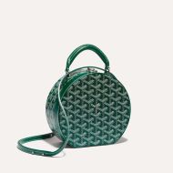 Goyard Alto Hatbox Trunk Bag In Goyardine Canvas Green