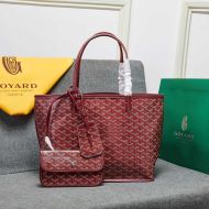 Goyard Anjou Reversible Tote In Goyardine Calfskin Burgundy