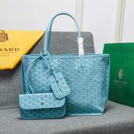 Goyard Anjou Reversible Tote In Goyardine Calfskin Sky Blue