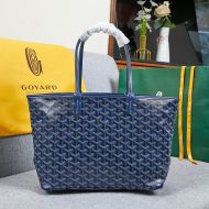 Goyard Artois Tote In Goyardine Canvas Navy Blue