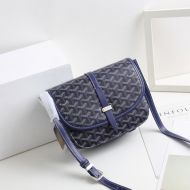 Goyard Belvedere PM Bag In Goyardine Canvas Navy Blue