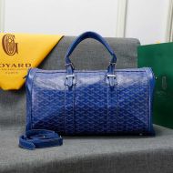 Goyard Boston 50 Bag In Goyardine Canvas Blue