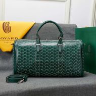 Goyard Boston 50 Bag In Goyardine Canvas Green