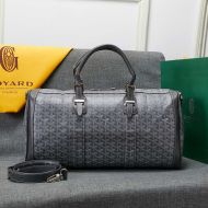 Goyard Boston 50 Bag In Goyardine Canvas Grey