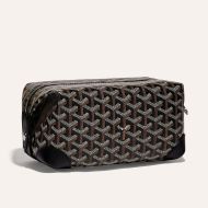 Goyard Bowling 25 Toiletry Bag In Goyardine Canvas Black/Brown