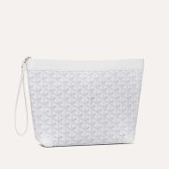 Goyard Conti Pouch In Goyardine Canvas White