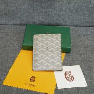 Goyard Grenelle Passport Cover In Goyardine Canvas Light Grey