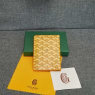 Goyard Grenelle Passport Cover In Goyardine Canvas Yellow