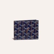 Goyard Insert Victoire Card Wallet In Goyardine Canvas Navy Blue