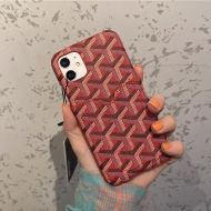 Goyard iPhone Case with Card Case In Goyardine Burgundy