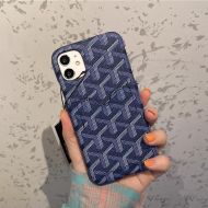 Goyard iPhone Case with Card Case In Goyardine Navy Blue