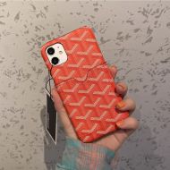 Goyard iPhone Case with Card Case In Goyardine Orange