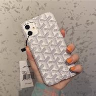 Goyard iPhone Case with Card Case In Goyardine White