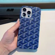 Goyard iPhone Case In Goyardine Saint Louis Navy Blue