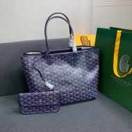 Goyard Isabelle Tote In Goyardine Canvas Navy Blue