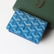 Goyard Malesherbes Card Wallet In Goyardine Canvas Blue