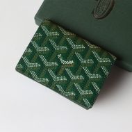 Goyard Malesherbes Card Wallet In Goyardine Canvas Green