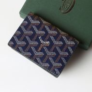 Goyard Malesherbes Card Wallet In Goyardine Canvas Navy Blue