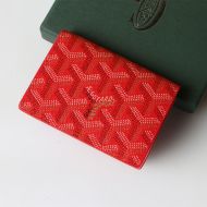 Goyard Malesherbes Card Wallet In Goyardine Canvas Red