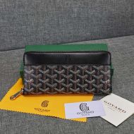 Goyard Matignon GM Wallet In Goyardine Canvas Black/Brown