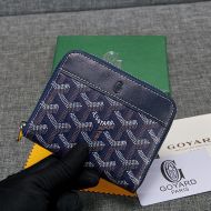 Goyard Matignon PM Wallet In Goyardine Canvas Navy Blue