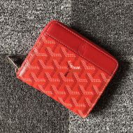 Goyard Matignon PM Wallet In Goyardine Canvas Red