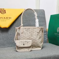 Goyard Mini Anjou Reversible Tote In Goyardine Calfskin Beige