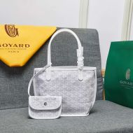 Goyard Mini Anjou Reversible Tote In Goyardine Calfskin White