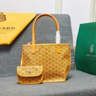 Goyard Mini Anjou Reversible Tote In Goyardine Calfskin Yellow