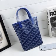 Goyard Mini Poitiers Tote In Goyardine Canvas Blue