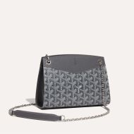 Goyard Mini Rouette Structure Bag In Goyardine Canvas Grey