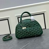 Goyard Mini Saint Jeanne PM Bowler Bag In Goyardine Canvas Green