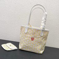 Goyard Mini Saint Louis Reversible Tote In Goyardine Claire-Voie Canvas with Exclusive Kaki Logo Yellow