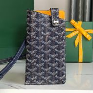 Goyard Montmartre GM Case In Goyardine Canvas Navy Blue