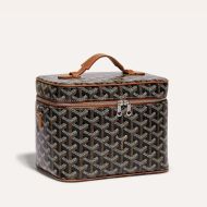 Goyard Muse Vanity Case In Goyardine Canvas Brown