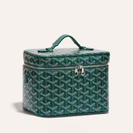 Goyard Muse Vanity Case In Goyardine Canvas Green