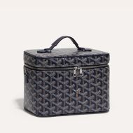 Goyard Muse Vanity Case In Goyardine Canvas Navy Blue