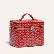 Goyard Muse Vanity Case In Goyardine Canvas Red