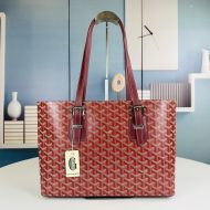 Goyard Okinawa PM Tote In Goyardine Canvas Burgundy