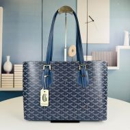 Goyard Okinawa PM Tote In Goyardine Canvas Navy Blue