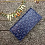 Goyard Richelieu Long Wallet In Goyardine Canvas Blue