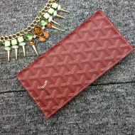 Goyard Richelieu Long Wallet In Goyardine Canvas Burgundy