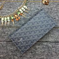 Goyard Richelieu Long Wallet In Goyardine Canvas Grey