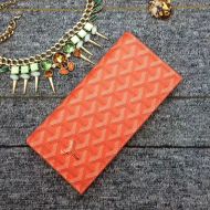 Goyard Richelieu Long Wallet In Goyardine Canvas Orange