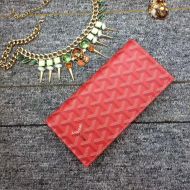 Goyard Richelieu Long Wallet In Goyardine Canvas Red