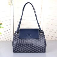 Goyard Rouette Souple Bag In Goyardine Canvas Navy Blue