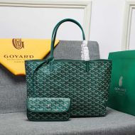 Goyard Saint Louis Reversible Tote In Goyardine Canvas Green