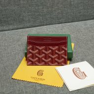 Goyard Saint-Sulpice Card Wallet In Goyardine Canvas Burgundy