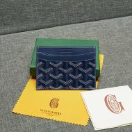 Goyard Saint-Sulpice Card Wallet In Goyardine Canvas Navy Blue