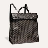 Goyard Saint Leger Backpack In Goyardine Canvas Black/Brown